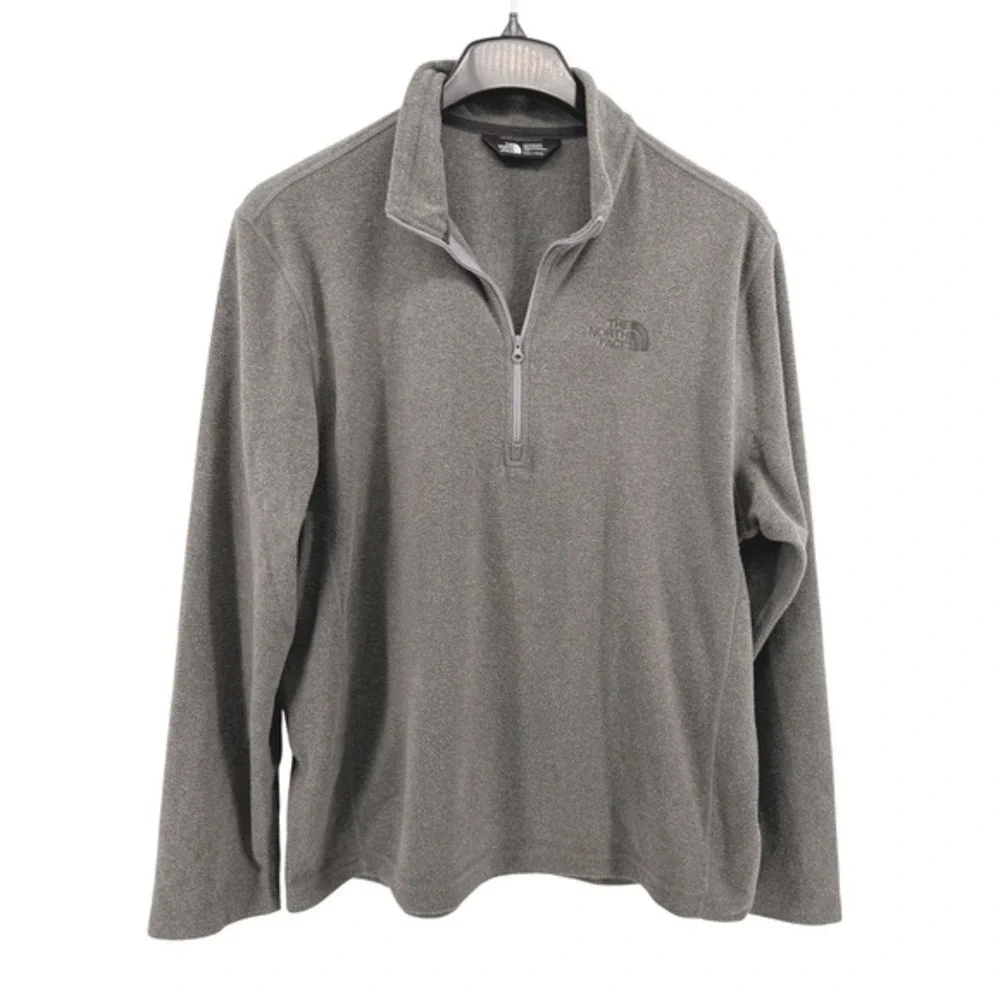 The North Face Fleece Sweater Pullover Mens Large Pre-Owned Quarter 1/4 Zip Gray